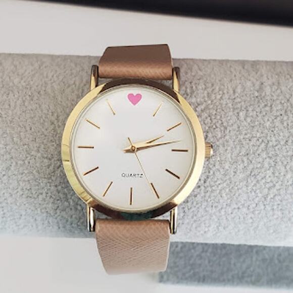 Accutime Women's 34mm Watch with Brown Band and Gold Tone Case - Picture 5 of 8